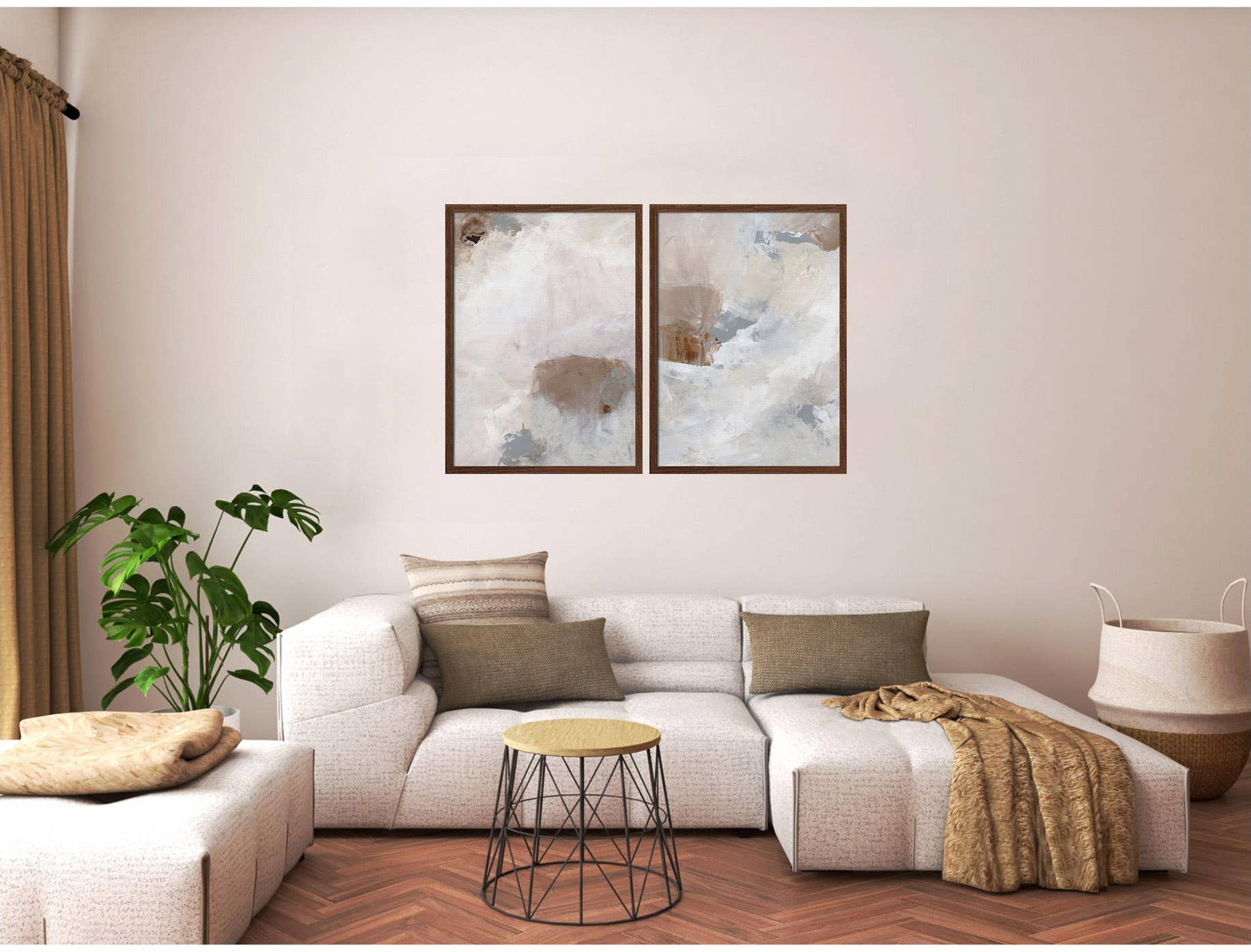 "Years Gone By" Set of Two Framed Textured Wall Art - HER Home Design Boutique